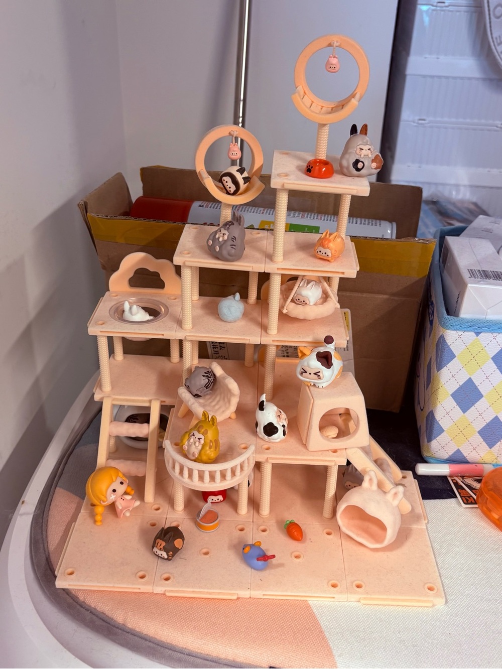 Re-Ment Kiki Miniature Cat Tower Condo Complete Set kawaii mini cat miniature